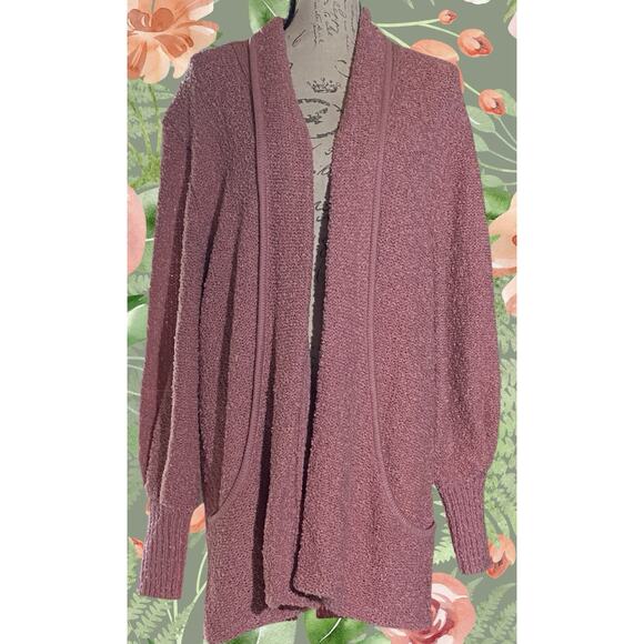 Sideffects Vintage Womens XL Rose Coastal Popcorn Pockets Cardigan Sweater - Picture 1 of 5